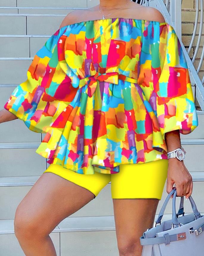 Women' Tracksuits Women' Personalized Shorts Set 2023 Splicing Tie-Dye Printing Off-The-Shoulder Drawstring Top And
Women' Tracksuits Women' Personalized Shorts Set 2023 Splicing Tie-Dye Printing Off-The-Shoulder Drawstring Top And