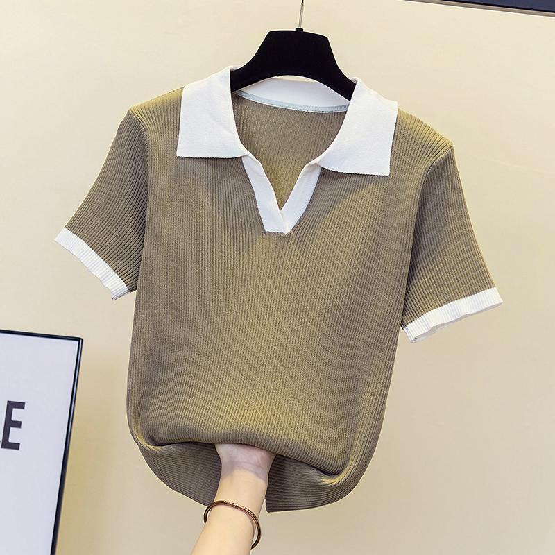 Womens Sweaters Summer Clothes Knitted Woman Pullovers Oversized Basic Jumper Slim Sweater Pull Short SleeveWomens