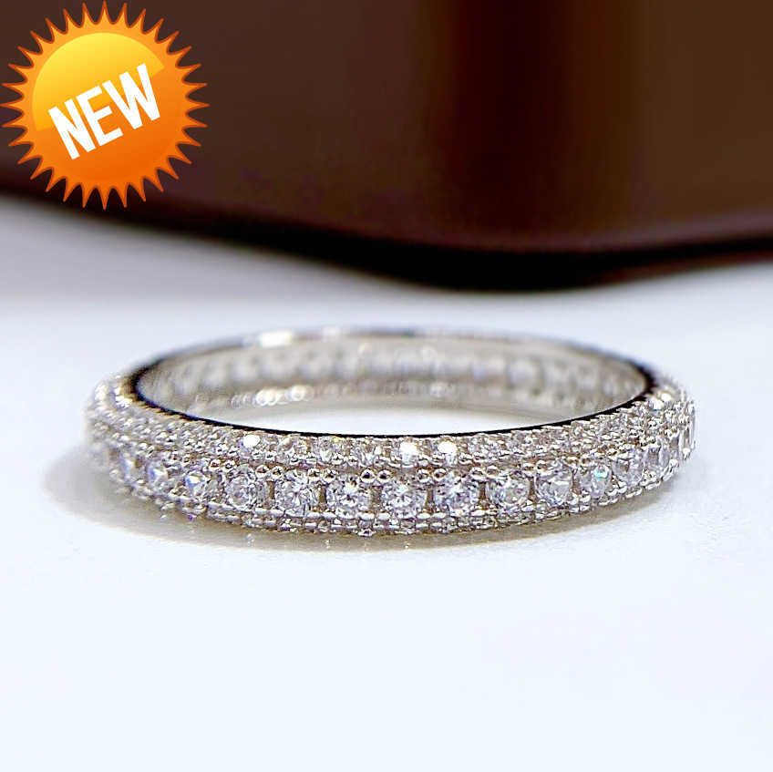 Eternity Micro Pave Moissanite Diamond Ring 100% Original 925 sterling silver Wedding band Rings for Women Men Promise Jewelry
Eternity Micro Pave Moissanite Diamond Ring 100% Original 925 sterling silver Wedding band Rings for Women Men Promise Jewelry