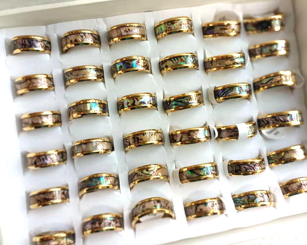 Men Women Stainless steel Shell Rings Finger Ring Wedding Engagement Ring Wholesale Jewelry Lot