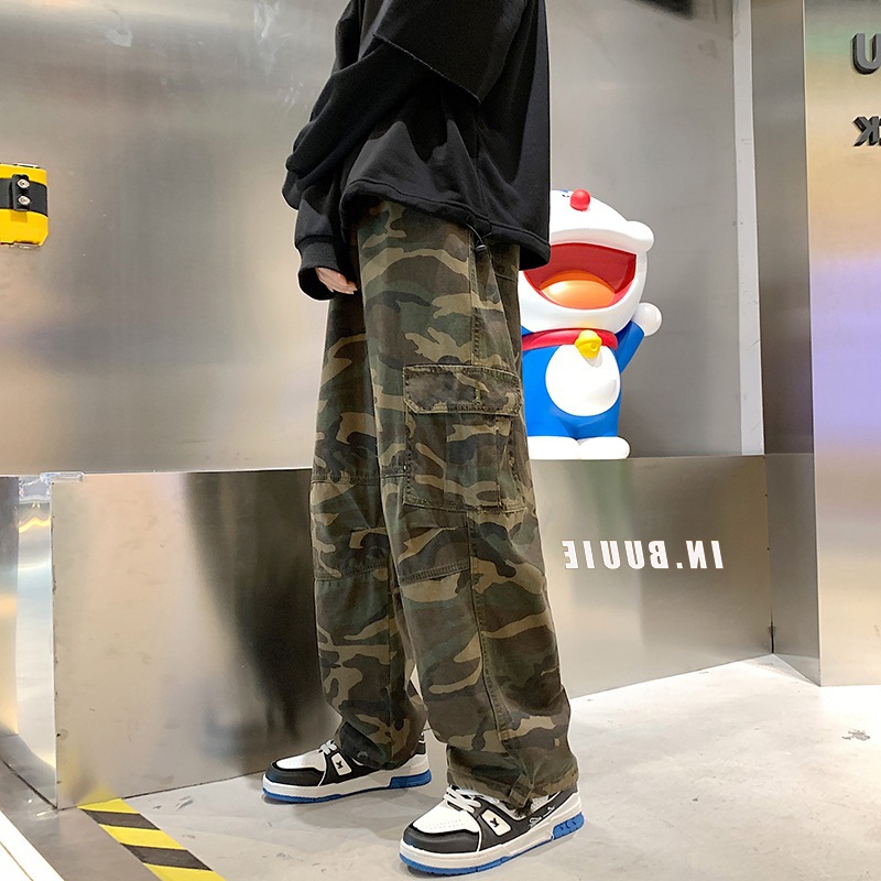 GODLIKEU Camouflage Pants For Men Korean Men Baggy Pants Multiple Pockets Loose Straight Wide Leg Pants, Multi
GODLIKEU Camouflage Pants For Men Korean Men Baggy Pants Multiple Pockets Loose Straight Wide Leg Pants, Multi