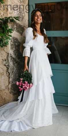 Party Dresses Rustic Boho Wedding Dress Vintage Bohemian Lace A Line Bride Gowns Lantern Sleeves Tiered Princess Wedding Gowns Country Verng T230502