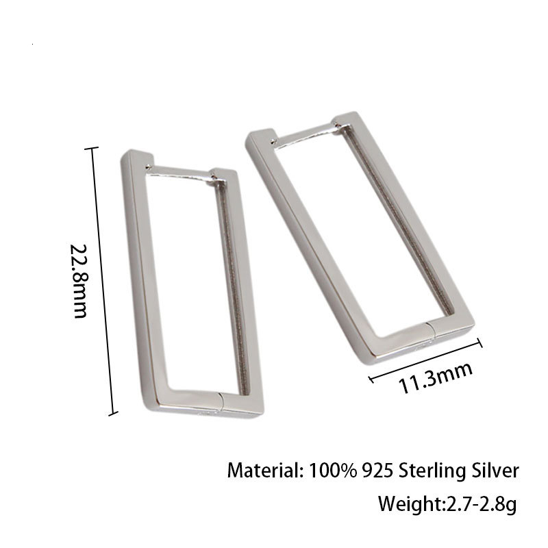 Dangle Chandelier S'STEEL Loop Earings Hoops Earing Aide 925 Silver Earnings Sterling Hoop Square Piercing S925 Earrings For Women Jewelry 230428