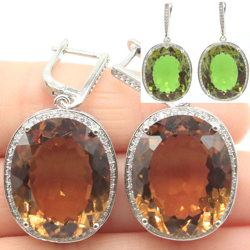 Dangle Chandelier 40x21mm Big Gemstone 22x18mm Mystic Topaz Zultanite Color Changing Alexandrite Topaz Females 925 Silver Earrings Eye Catching 230428