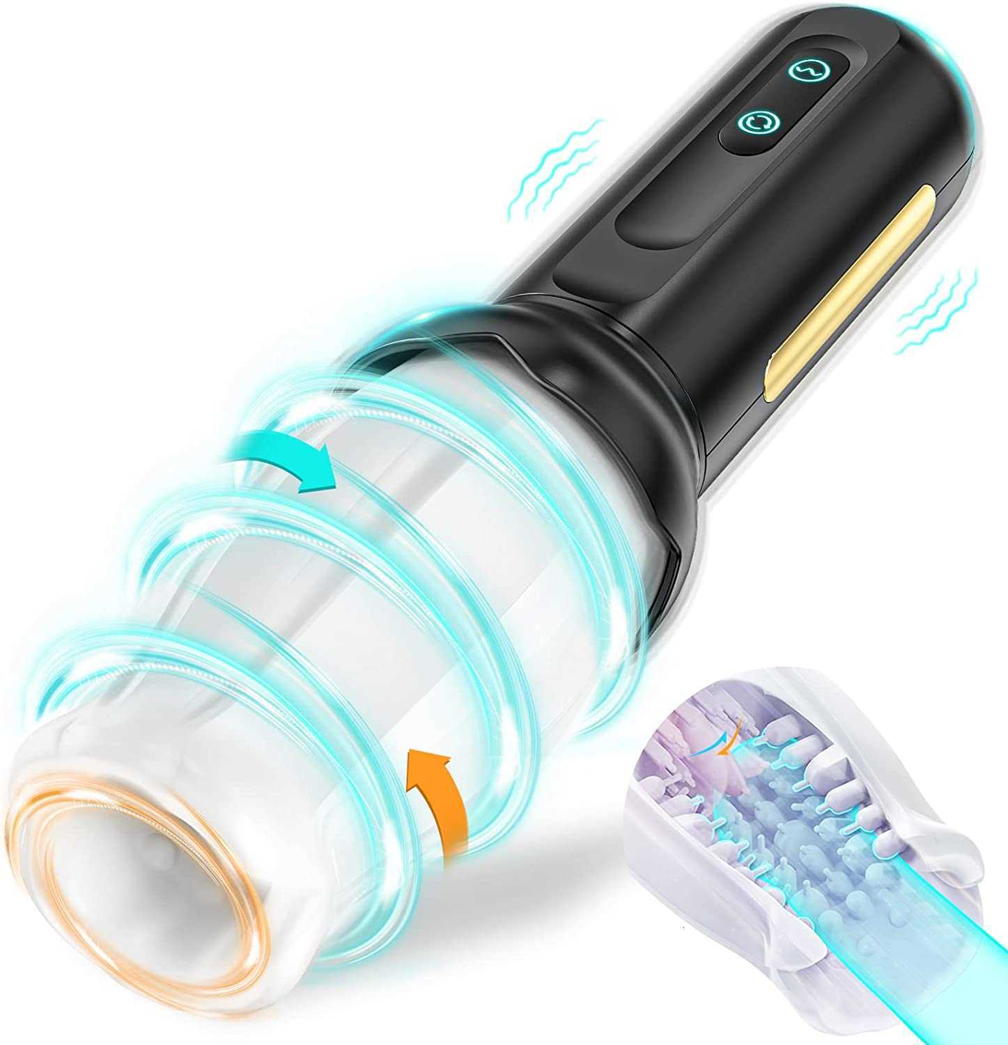 Sex Toy Massager Masturbator Blowjob Vagina Automatic Sucking Male MasturbatorA dultS exT oysf orM en7V i brating7R o t atingMod eswit hTon gueLi