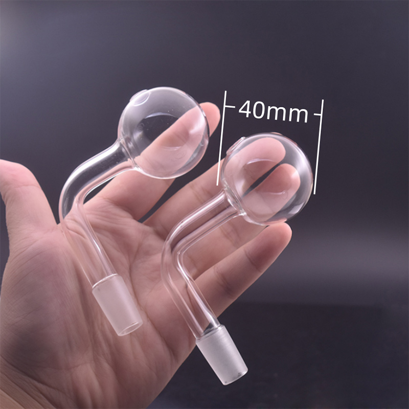Big Size 4cm Ball Glass Oil Burner Pipe 10mm 14mm 18mm Male Female Frost Joint Pyrex Glass Water Pipe Bent for Bong Nail Burning Banger