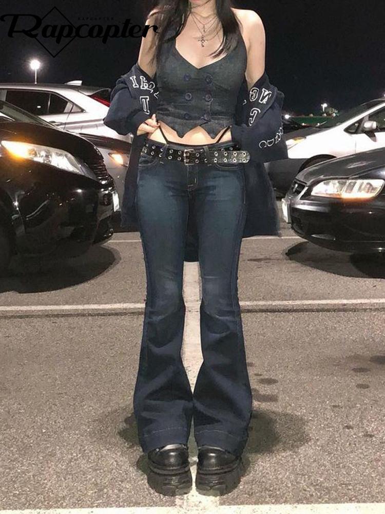 Jeans Rapcopter y2k Flare Jeans Vintage Low Waisted Cute Trousers Aesthetic Streetwear Casual Cargo Pants Women Korean Distressed Jean, Blue
Jeans Rapcopter y2k Flare Jeans Vintage Low Waisted Cute Trousers Aesthetic Streetwear Casual Cargo Pants Women Korean Distressed Jean, Blue