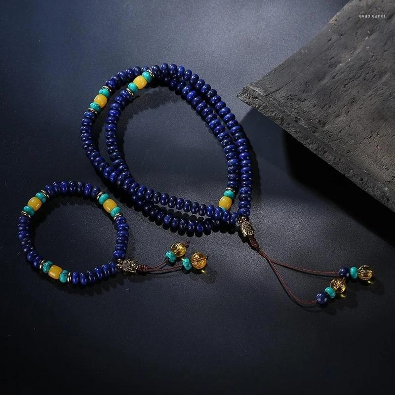 Necklace Earrings Set Flat Natural Lapis Lazuli Stone With 6 Syllable Mantra Tassel And Buddha Head Charm Mala Jewelry, Picture shown
Necklace Earrings Set Flat Natural Lapis Lazuli Stone With 6 Syllable Mantra Tassel And Buddha Head Charm Mala Jewelry, Picture shown