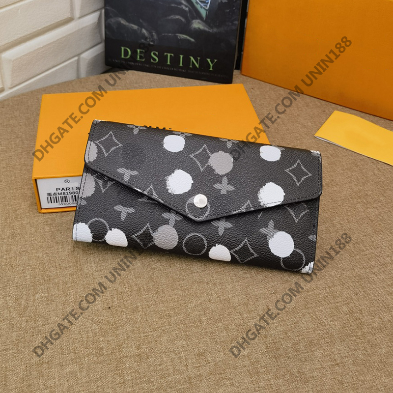 23 Women SARAH Long Wallets Co-branding Black and white spot Handbag Classic Flower Luxurys Designers Bag Victorine Travel Wallet Zippy Coin Purse With original box
23 Women SARAH Long Wallets Co-branding Black and white spot Handbag Classic Flower Luxurys Designers Bag Victorine Travel Wallet Zippy Coin Purse With original box