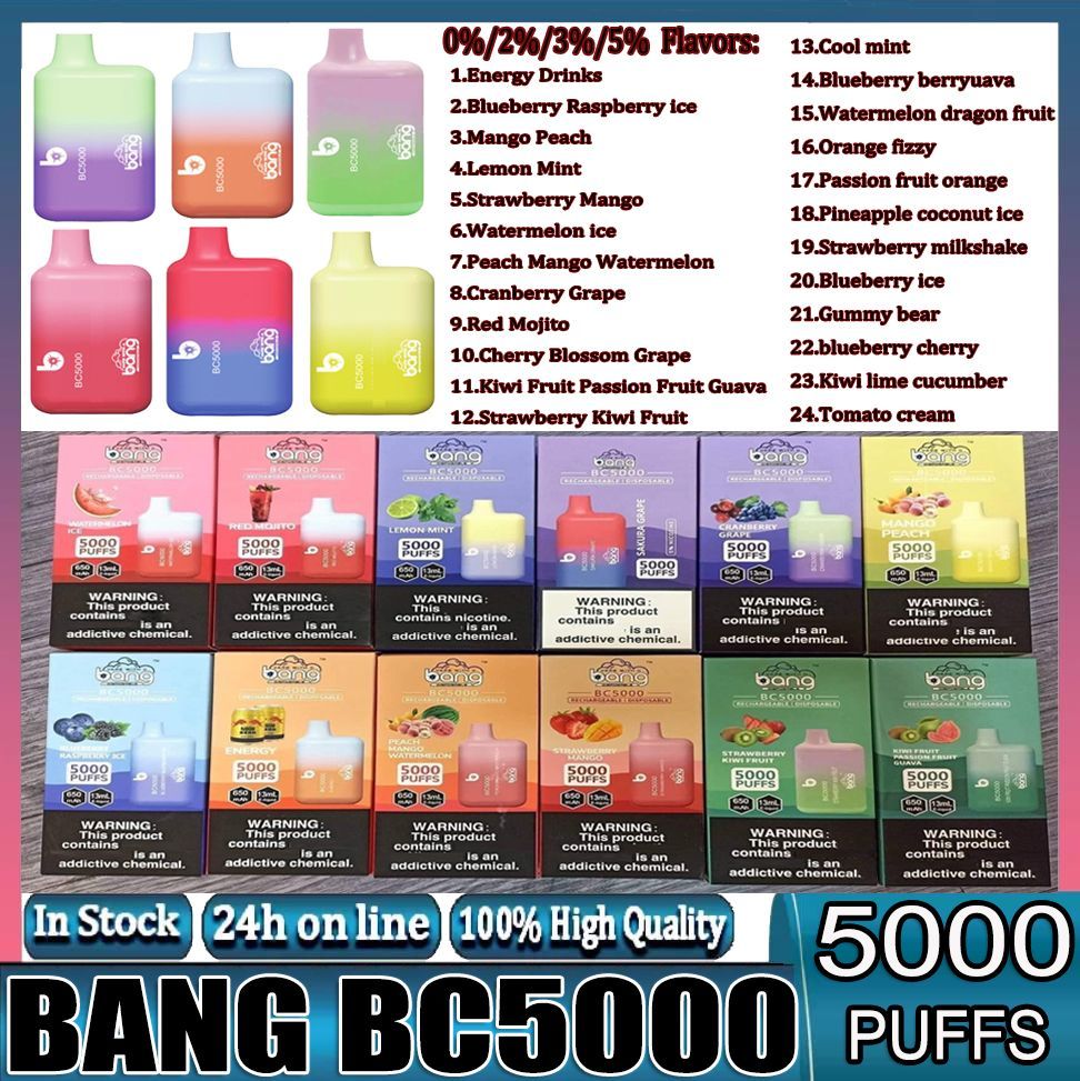 Bang Elf BC 5000 Disposable E cigarette ELF 5000 Puffs Rechargeable Battery Prefilled 10ml Cartridge Pod Vape Pen Box
Bang Elf BC 5000 Disposable E cigarette ELF 5000 Puffs Rechargeable Battery Prefilled 10ml Cartridge Pod Vape Pen Box