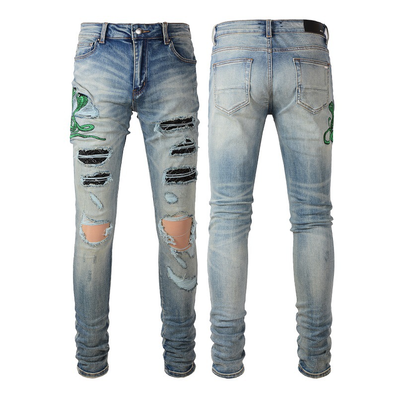 High quality Mens jeans Distressed Motorcycle biker jean Snake embroidery Rock Skinny Slim Ripped hole stripe Fashionable embroidery Denim pants, 536
High quality Mens jeans Distressed Motorcycle biker jean Snake embroidery Rock Skinny Slim Ripped hole stripe Fashionable embroidery Denim pants, 536