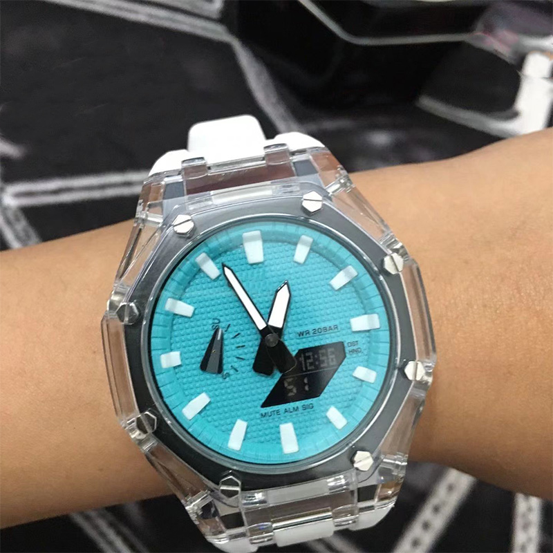 2023 Iced Out Watch Waterproof Men's Sports Quartz 2100 Watch Full Feature LED Automatic Hand Raise Light World Time Oak Collection Montres Homme
2023 Iced Out Watch Waterproof Men's Sports Quartz 2100 Watch Full Feature LED Automatic Hand Raise Light World Time Oak Collection Montres Homme