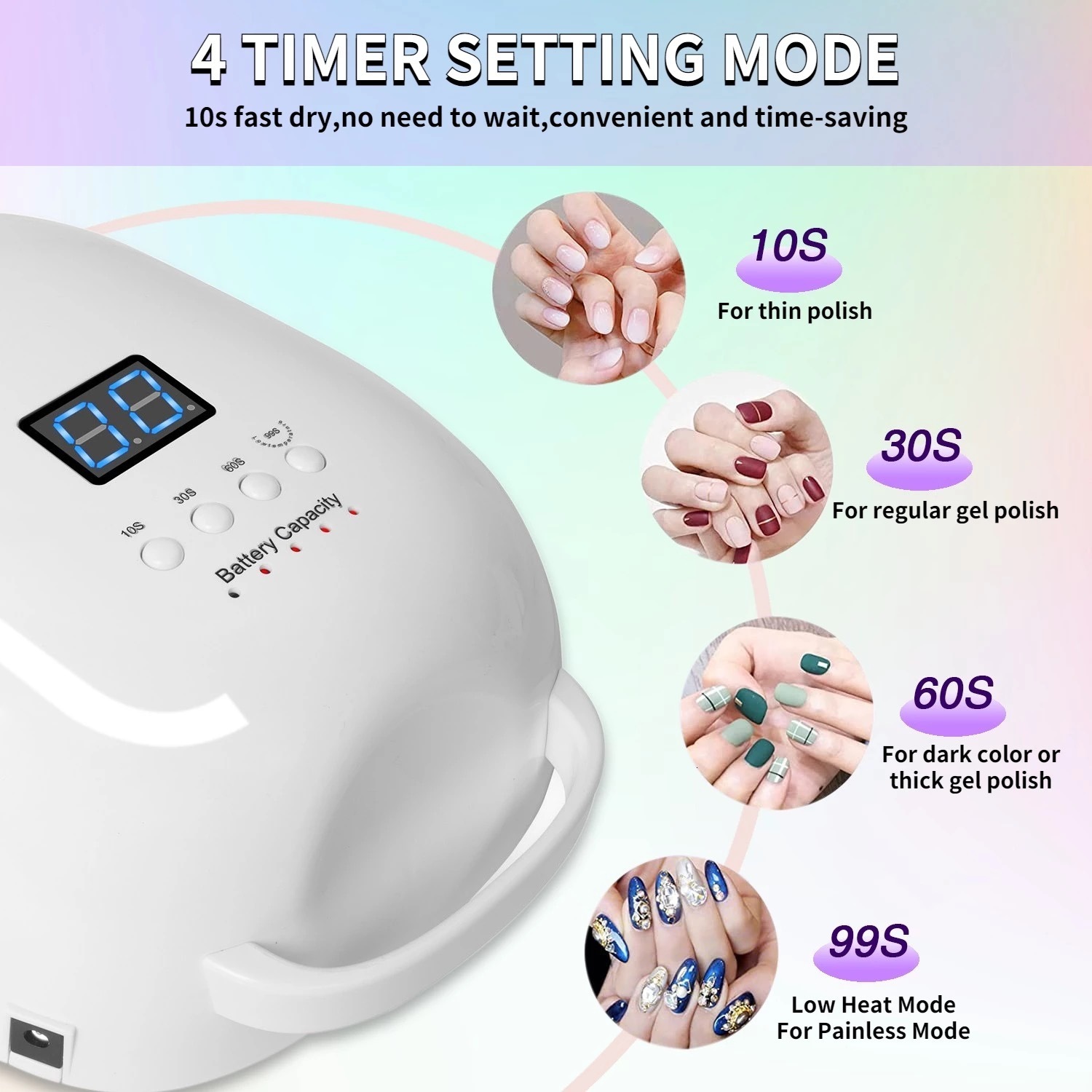 Dryers Rechargeable 86W Red Polish Dryer Wireless Gel Cure Light Manicure Lamps Cordless Nail UV LED Lamp 230428