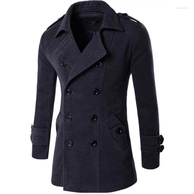Men's Trench Coats Men British Style Double Breasted Top Coat Mens Long Masculino Male Clothing Classic Drop Overcoat