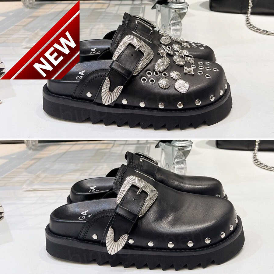 Designer Slippers Women's Toga Fashion Luxury Thick Bottom with Buckles Rivets Metal Pieces Punk Wind Black Flat Sandals Serrated Casual Wrap Head Half 35-40, Rivet black
Designer Slippers Women's Toga Fashion Luxury Thick Bottom with Buckles Rivets Metal Pieces Punk Wind Black Flat Sandals Serrated Casual Wrap Head Half 35-40, Rivet black