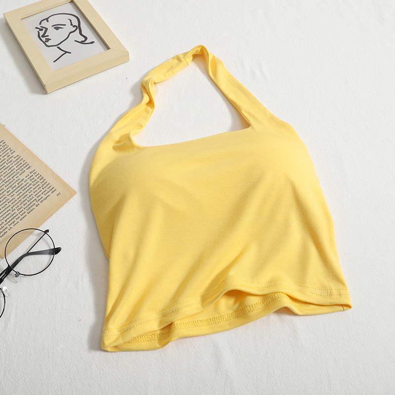 Camisoles Tanks Sexy Bras for Women Y2k Crop Top Woman Korean Style Hault Tank Vintage Fashion Cami Sweet Halter Chest Binder Drop 230503