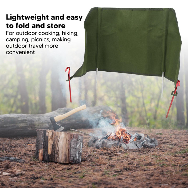 Outdoor Stove Windscreen Portable Canvas Camping Fire Windshield For Picnic Cooking BBQ