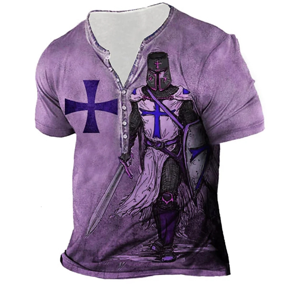 Mens TShirts Henley Shirt Tee T shirt 3D Print Graphic Patterned Rudder Plus Size Stand Collar Daily Sports Tshirts For Man 230503