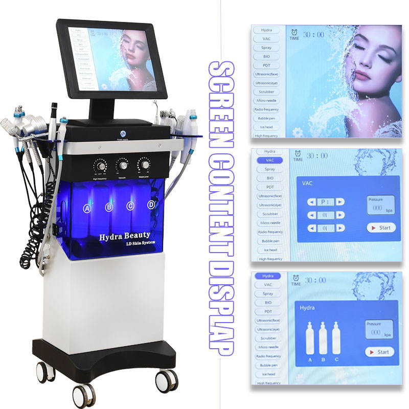 14 in 1 hydra facial water Microdermabrasion Spray Vacuum black head Removal Diamond Skin Peeling skin rejuvenation wrinkle removal machine