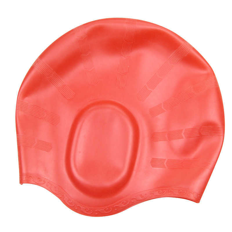 Swimming caps Flexible Silicone Gel Ear Bathing Swimming Cap Men Women Long Hair Sports Waterproof Swim Pool Cap Swimming Hat Cover for Adult J230502