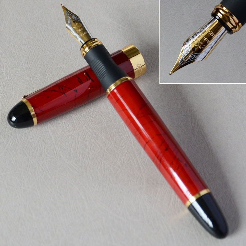 Fountain Pens IRAURITA FOUNTAIN PEN JINHAO X450 DARK GREEN AND GOLDEN 18 KGP 0.7mm BROAD NIB FULL METAL BLUE RED 21 COLORS AND INK JINHAO 450 230503