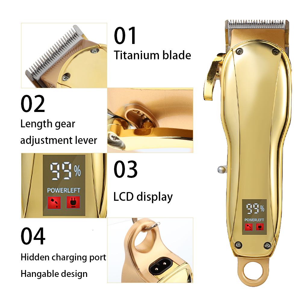 Clippers Trimmers Hair Clipper Set Electric Hair Trimmer Cordless Shaver Trimmer 0mm Men Barber Hair Cutting Machine for Men Rechargeable 230428