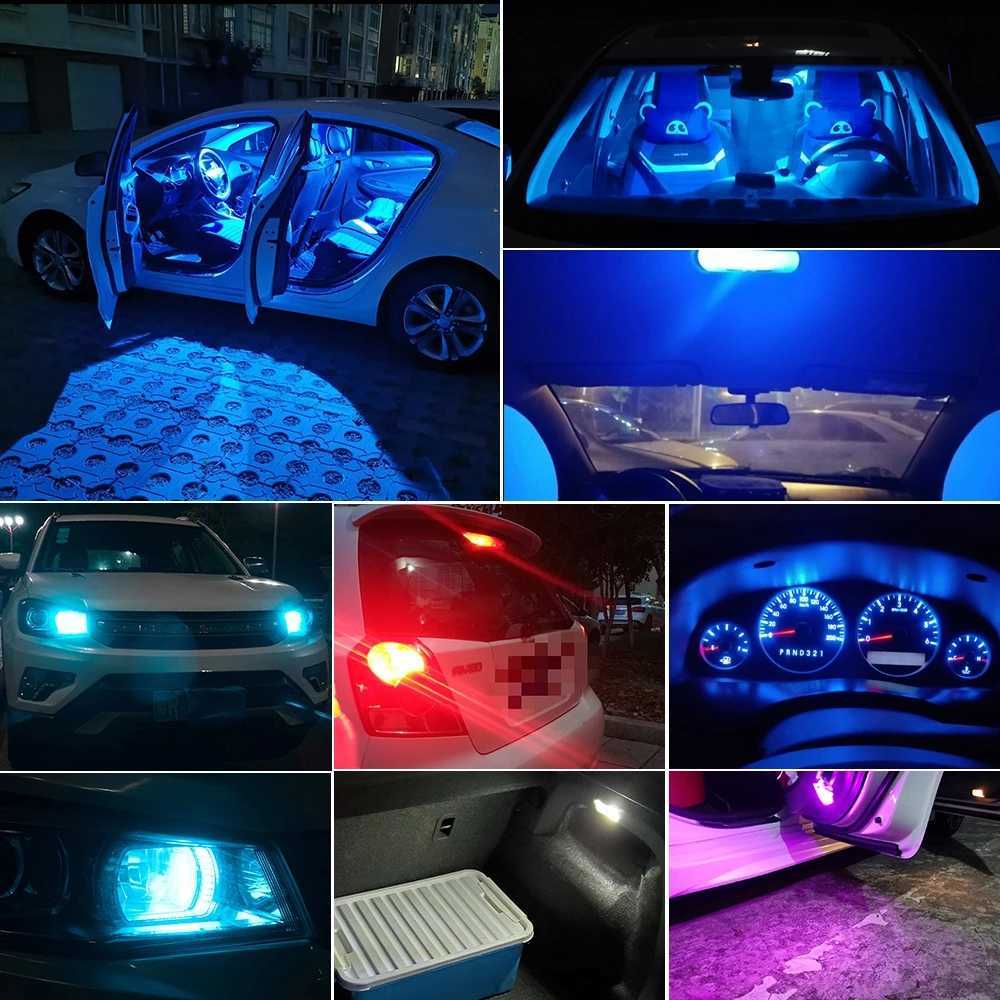 200pcs Newest W5W Led T10 Car Light COB 1 LED Glass 6000K White Auto Automobiles License Plate Lamp Dome Read DRL Bulb Style 12V