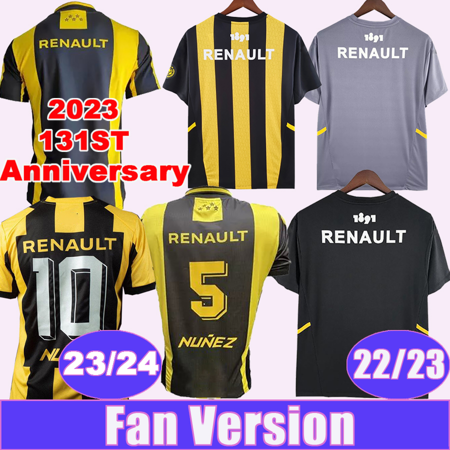23 24 Penarol F. TORRES Mens Soccer Jerseys 2023 131st Anniversary Penarol RODRIGUEZ 22 23 Home Yellow Black Away Grey Football Shirt Short Sleeve Uniforms