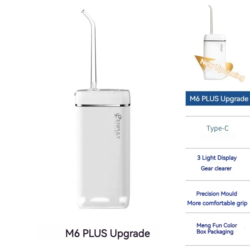 Other Oral Hygiene ENPULY Oral Irrigator M6 Plus 140ML Portable Dental Water Jet Bucal Ultrasonic For Tooth Cleaner HBraces Waterpulse Tooth 230503