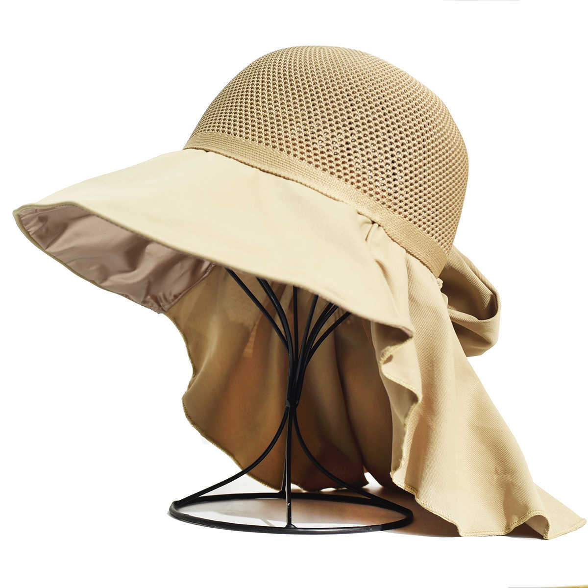 Outdoor Hats Women Wide Large Brim Sun Hat UV Anti Neck Protection Shawl Visor Cap Summer Outdoor Fishing Hiking Bucket Hat Ladies Hat Bonnet J0502