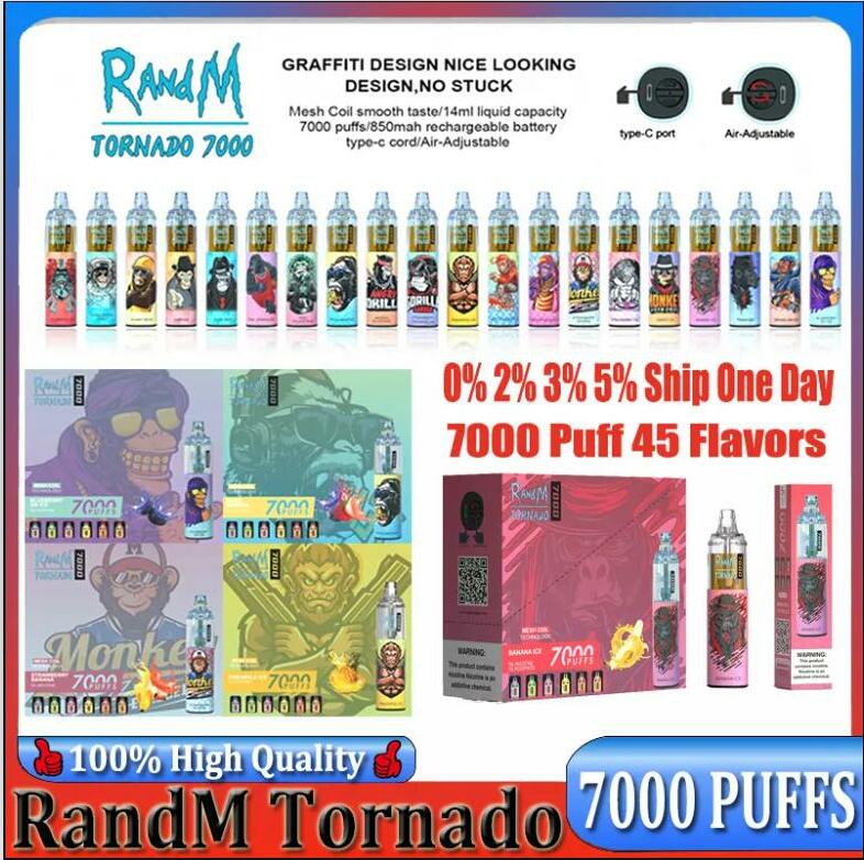 Original RandM Tornado 7000 Puffs Disposable Vape Pen Electronic Cigarettes starter kit 14ml Pod With Mesh Coil 6 Glowing Colors Rechargeable Authentic wholesale
Original RandM Tornado 7000 Puffs Disposable Vape Pen Electronic Cigarettes starter kit 14ml Pod With Mesh Coil 6 Glowing Colors Rechargeable Authentic wholesale