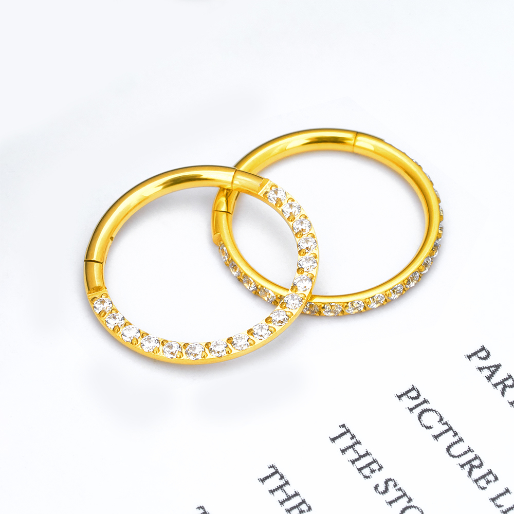 Hoop Huggie 10PCS G23 Lip Hinged Earrings Hoop Round Tragus Cartilage Helix Segment Ear Nose Ring Body Piercing Jewelry 230428