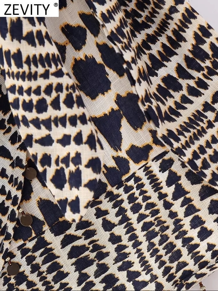 Skirts Zevity Women Vintage Geometric Print Knotted Mini Sarong Skirt Faldas Mujer Female Beading Tassel Casual Zipper Vestidos QUN4078 230503