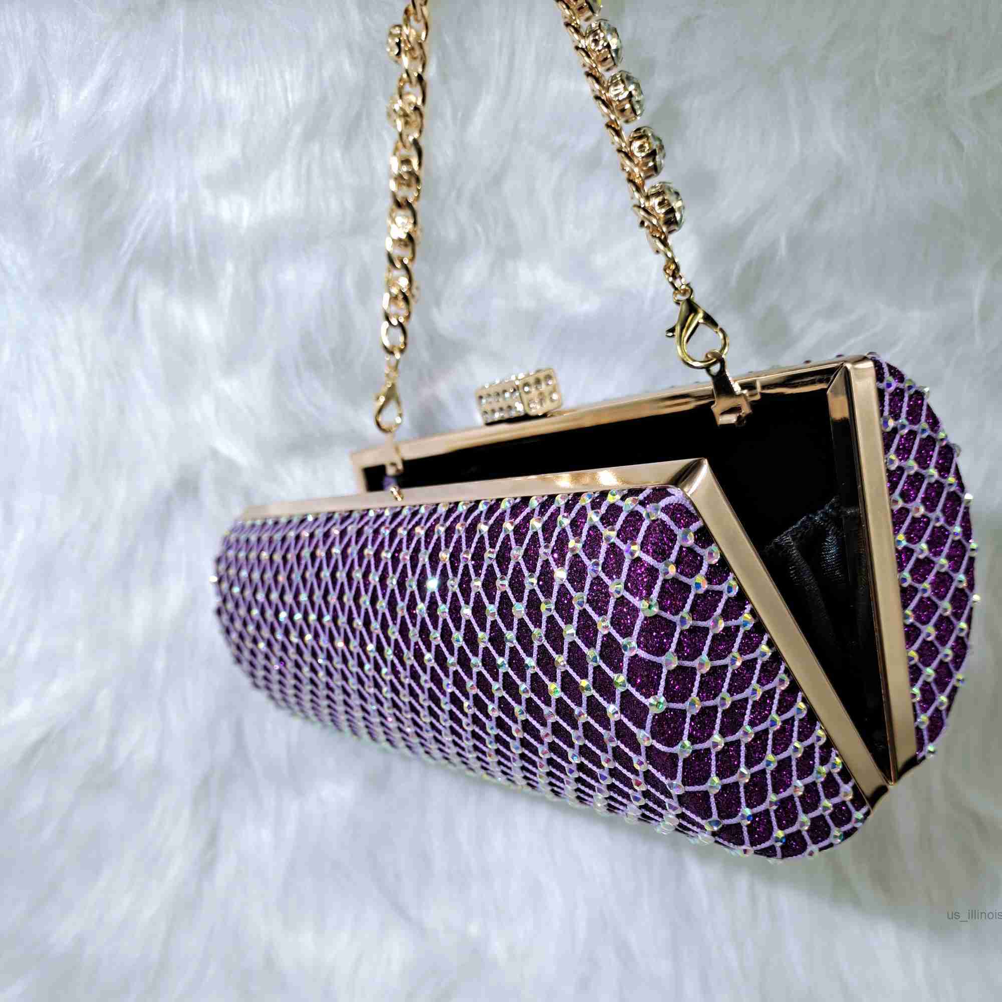 Dress Shoes QSGFC 2022 Comfortable Streamline Pointed Shiny Small Diamond Noble Ladies Shoelace Bag Party Shoe Bag Friend Party Shoelace Bag