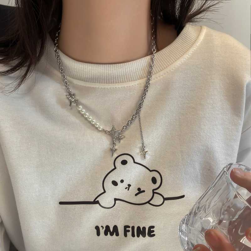 Chokers 2023 Kpop Cross Pendants Necklace for Women Korean Fashion Shiny Rhinestone Star Necklaces Pearl Chain Girls Jewelry on The Neck Z03503
Chokers 2023 Kpop Cross Pendants Necklace for Women Korean Fashion Shiny Rhinestone Star Necklaces Pearl Chain Girls Jewelry on The Neck Z03503