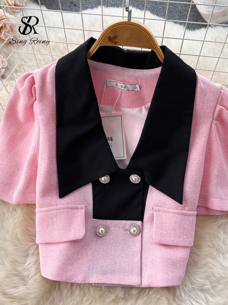 Two Piece Dress SINGREINY Summer OL Streetwear Skirt Sets Women Short Sleeve Double Breasted TopsMidi Long Skirts Fashion Two Pieces Suits 230503