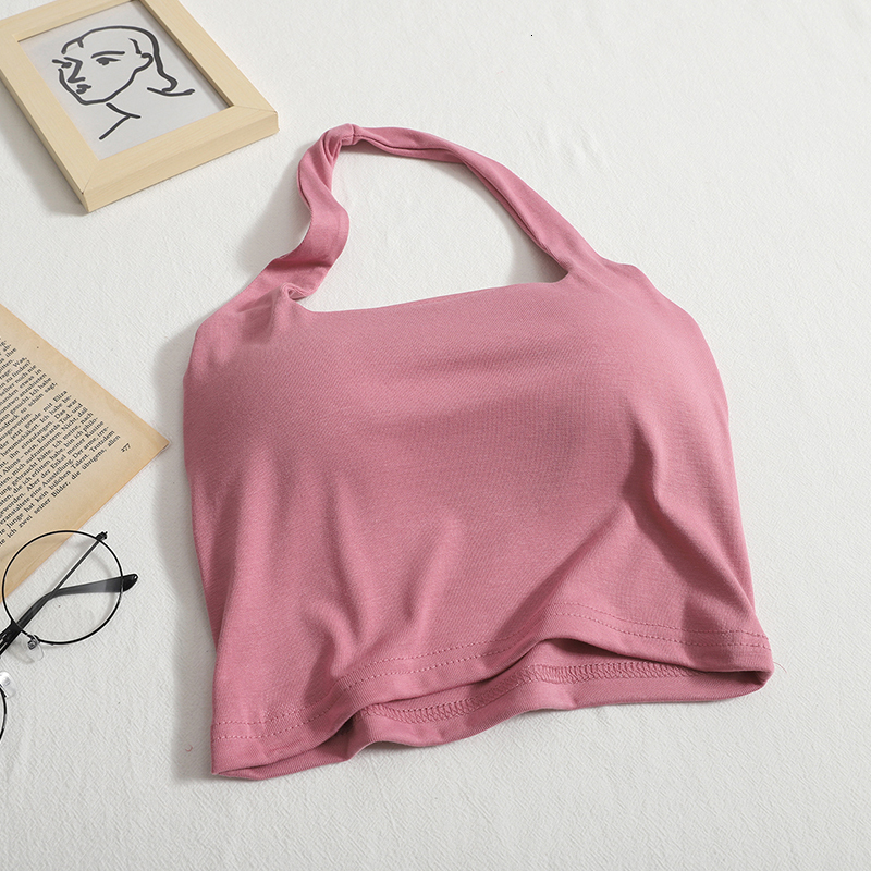 Camisoles Tanks Sexy Bras for Women Y2k Crop Top Woman Korean Style Hault Tank Vintage Fashion Cami Sweet Halter Chest Binder Drop 230503