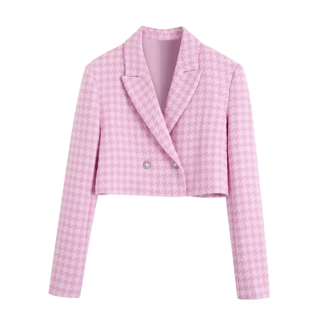 Pants XITIMEAO Women Fashion Tweed Houndstooth Cropped Blazer Coat Vintage Long Sleeve With Bejewelled Buttons Female Outerwear Mujer, As picture
Pants XITIMEAO Women Fashion Tweed Houndstooth Cropped Blazer Coat Vintage Long Sleeve With Bejewelled Buttons Female Outerwear Mujer, As picture