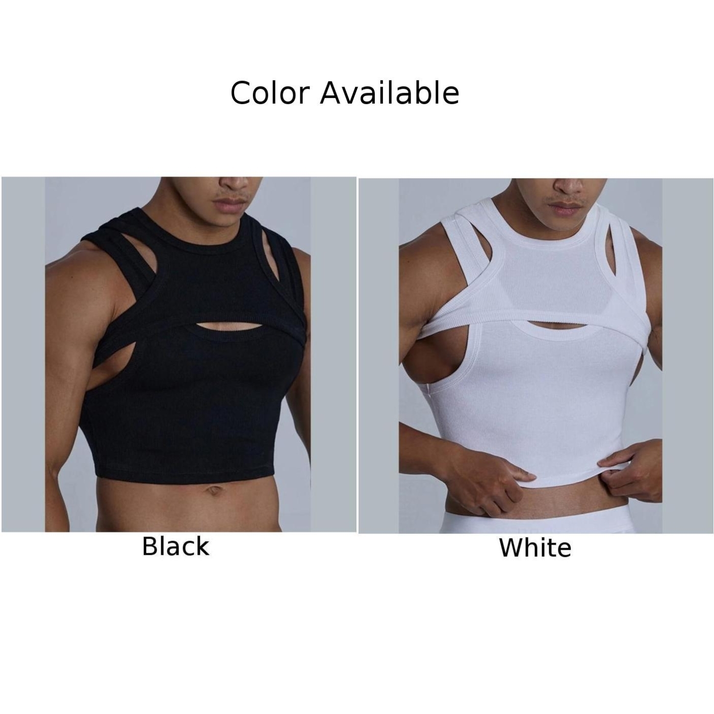Men's Tank Tops Accessories Sleeveless Solid Color Suspenders TShirts Twopiece Suit Vest Crop Fashionable Male 230428Z