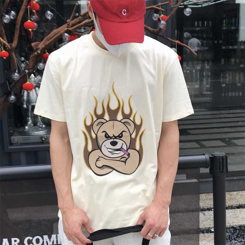 designer fashion clothing pa tees palmes angels holding cigarette flame angry little bear print loose round neck short sleeve men's women's t-shirt trend 18, Dark gray
designer fashion clothing pa tees palmes angels holding cigarette flame angry little bear print loose round neck short sleeve men's women's t-shirt trend 18, Dark gray