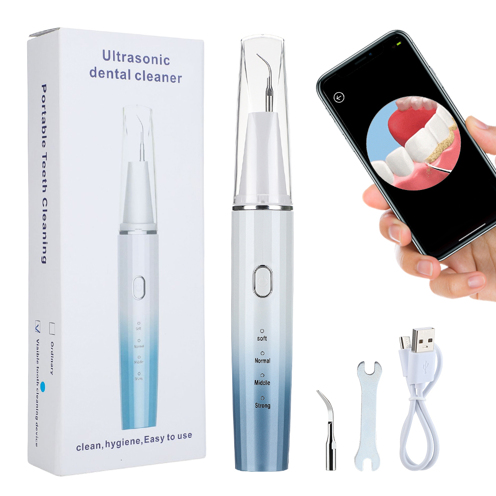Other Oral Hygiene Ultrasonic Dental Electric Teeth Cleaner Household Tooth Whitening 4 Modes with LED Stains Tartar Remover 230503