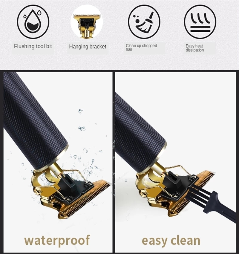 Clippers Trimmers Hair Trimmer Electric Hair Clippers Shaver Beard Trimmer Professional Men Hair Cutting T Style Machine Rechargeable Barber 230428