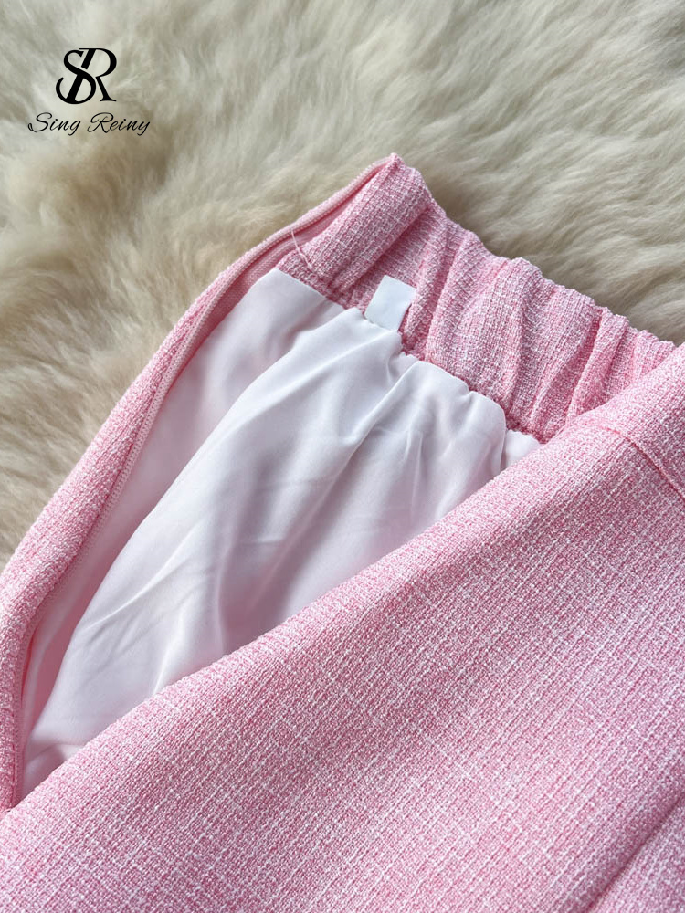 Two Piece Dress SINGREINY Summer OL Streetwear Skirt Sets Women Short Sleeve Double Breasted TopsMidi Long Skirts Fashion Two Pieces Suits 230503