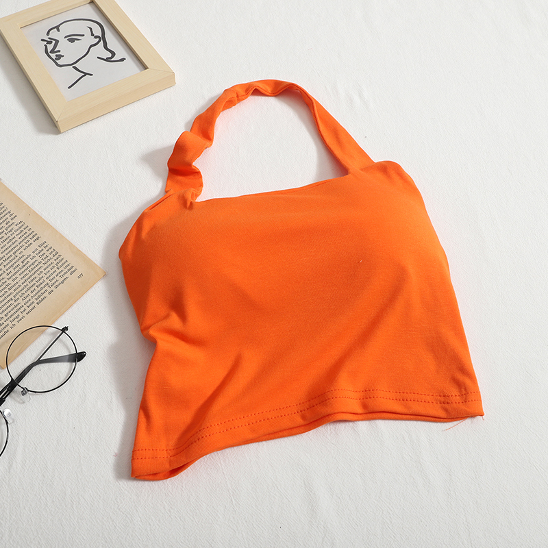 Camisoles Tanks Sexy Bras for Women Y2k Crop Top Woman Korean Style Hault Tank Vintage Fashion Cami Sweet Halter Chest Binder Drop 230503
