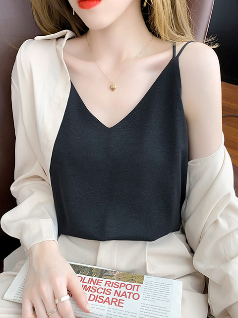 Camisoles Tanks Sexy V Neck Halter Strap Women Camis Silk Cross Backless Top Solid Crop Satin Tank Tops Female Underwear Vest Camisole 230503