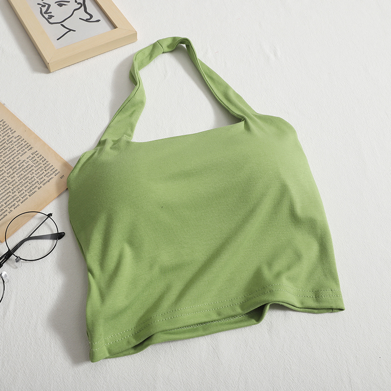 Camisoles Tanks Sexy Bras for Women Y2k Crop Top Woman Korean Style Hault Tank Vintage Fashion Cami Sweet Halter Chest Binder Drop 230503