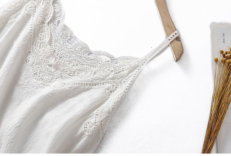 Camisoles Tanks Female Summer Sexy Cotton Linen Victorian Edwardian Floral Embroidery Camis Vintage V Neck Loose Waist Eyelet Spaghetti Camisole 23050