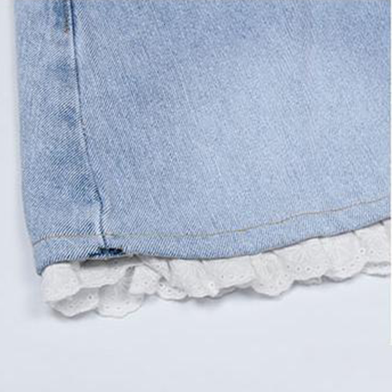 Women's Shorts Women Sweet Shorts Lace Patchwork All-match Denim Daily Korean Style Kawaii Preppy Fashion Simple Cozy High Waist Chic Students 23
