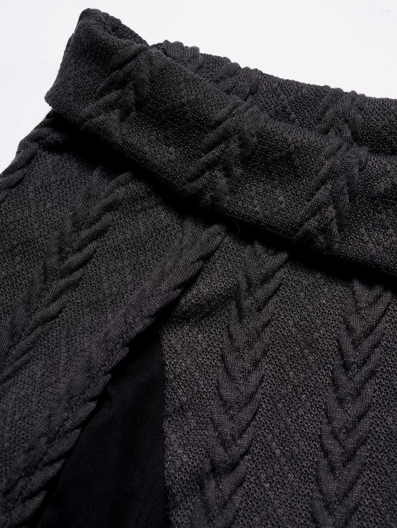 Casual Dresses Oversized 4XL 5XL Off The Shoulder Twisted Textured Knit Panel Lace Up Plaid Print Dress Long Sleeve High Waist Curve Robe
