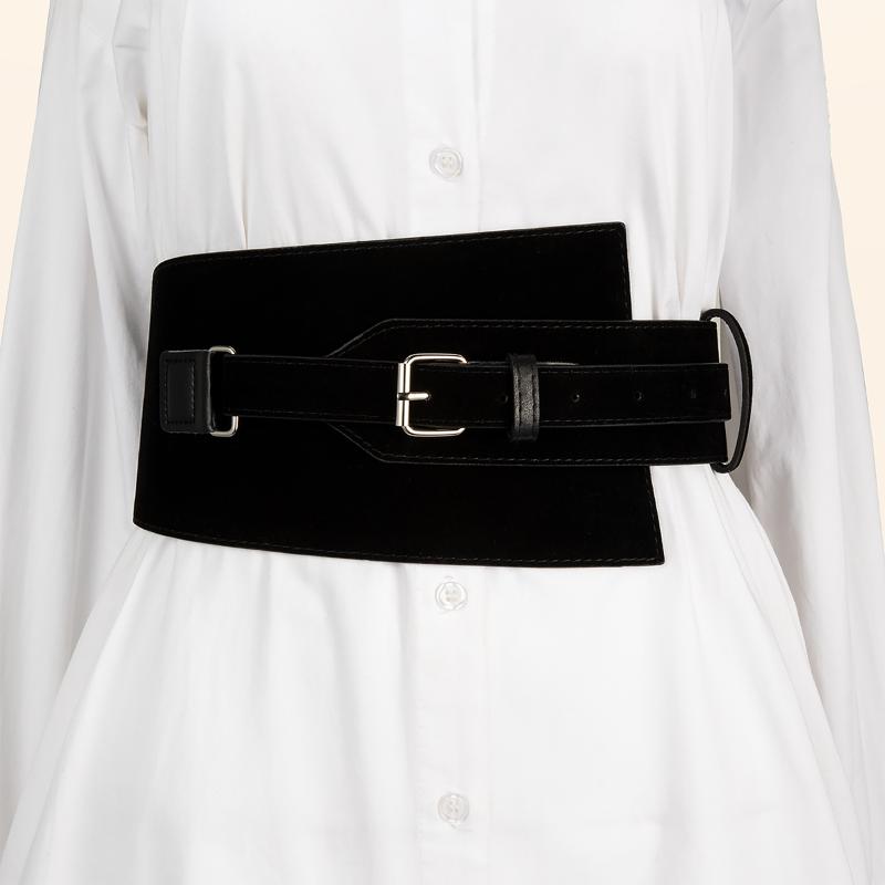 Belts Women's Irregular Temperament Belt Cummerbunds 2023 Autumn Fashion PU Black Women Corset BeltsBelts